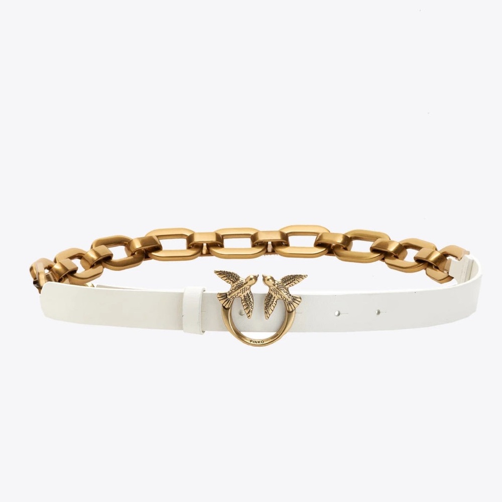 Pinko Gold Chain and White Belt
